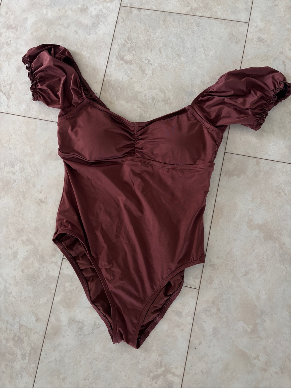 Kona Sol Burgundy Off-Shoulder One-Piece Swimsuit